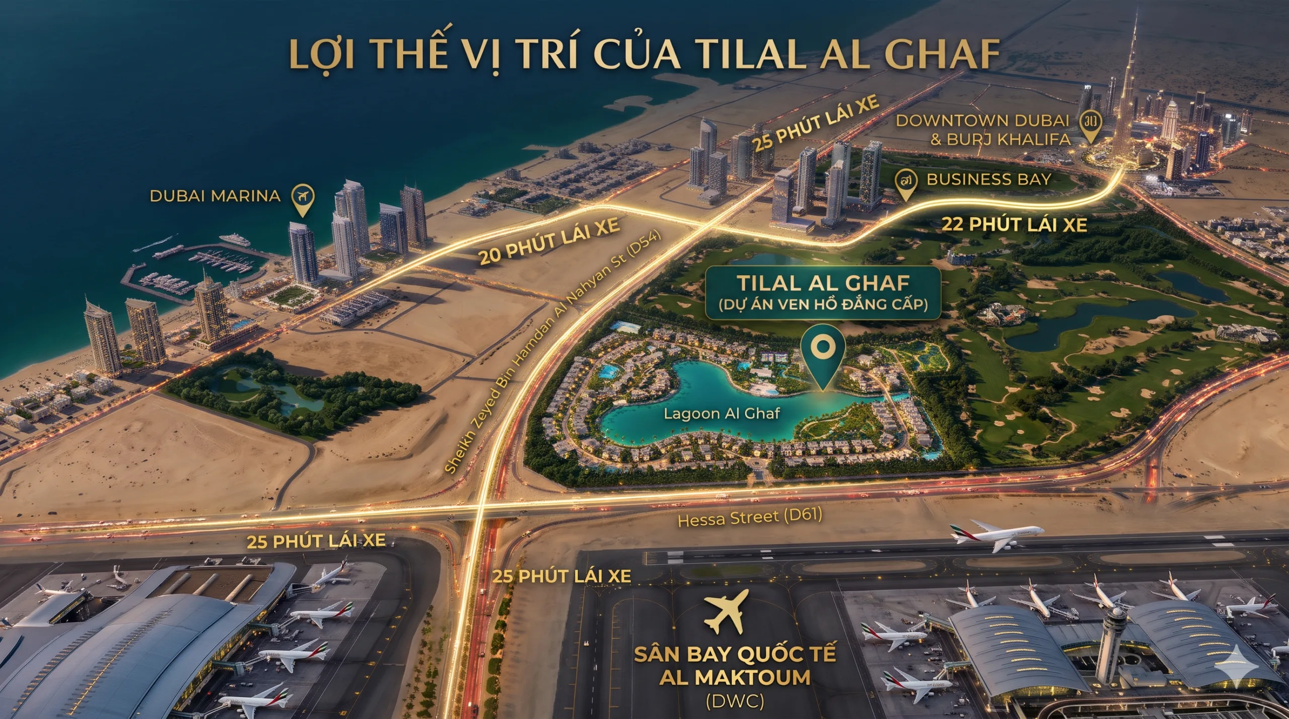 Lợi Thế Vị Trí Của Tilal Al Ghaf Trên Bản Đồ Lợi Thế Vị Trí Của Tilal Al Ghaf Trên Bản Đồ